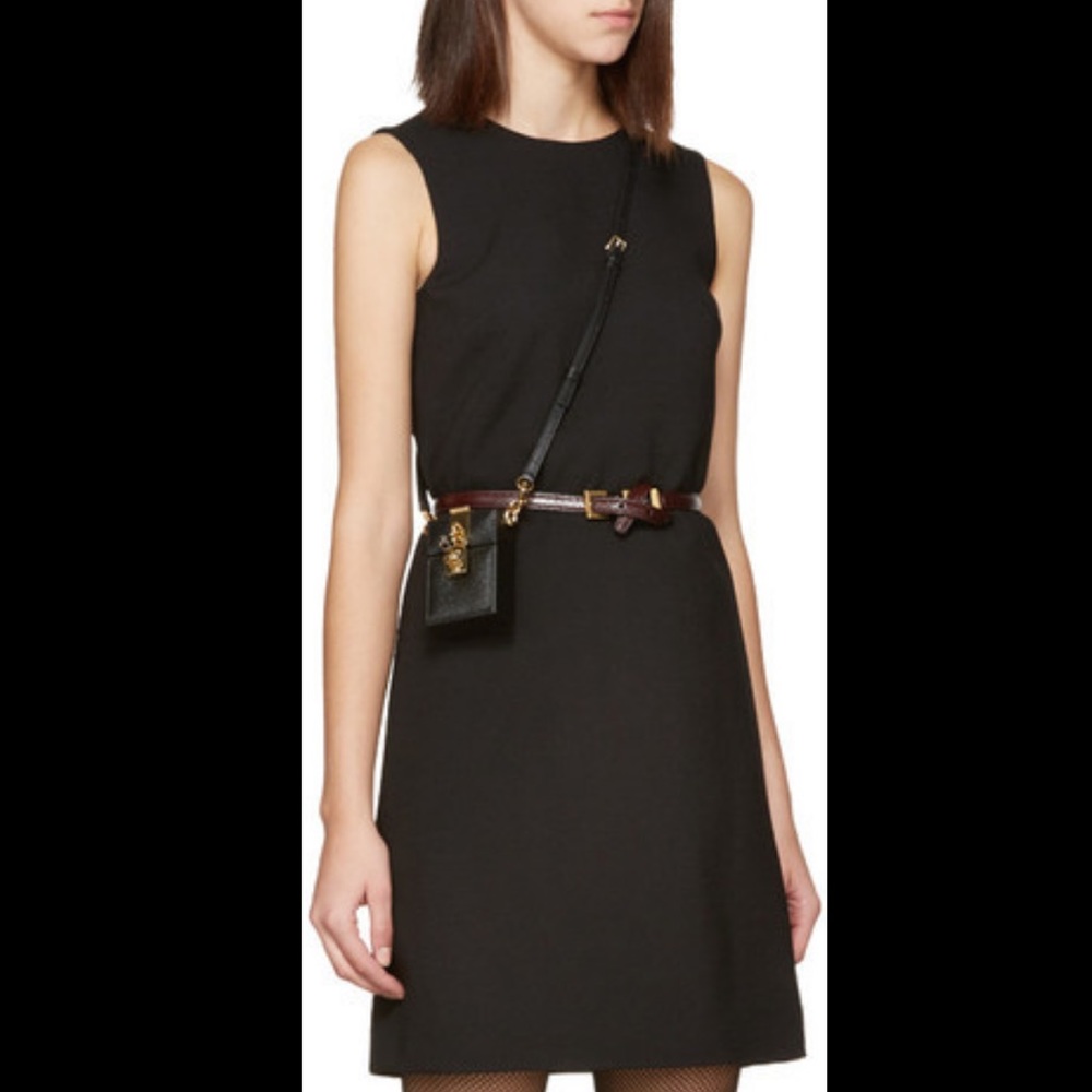 Saint Laurent Burgundy Snakeskin Belt